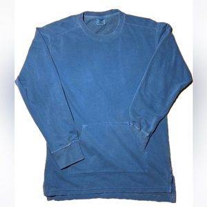 Unique Comfort Colors Denim Blue Tunic With Hoodie Style Front Pocket. Medium.